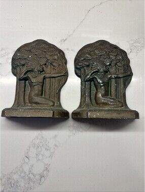 Antique  ast iro Book Ends Indians L.d.b.co